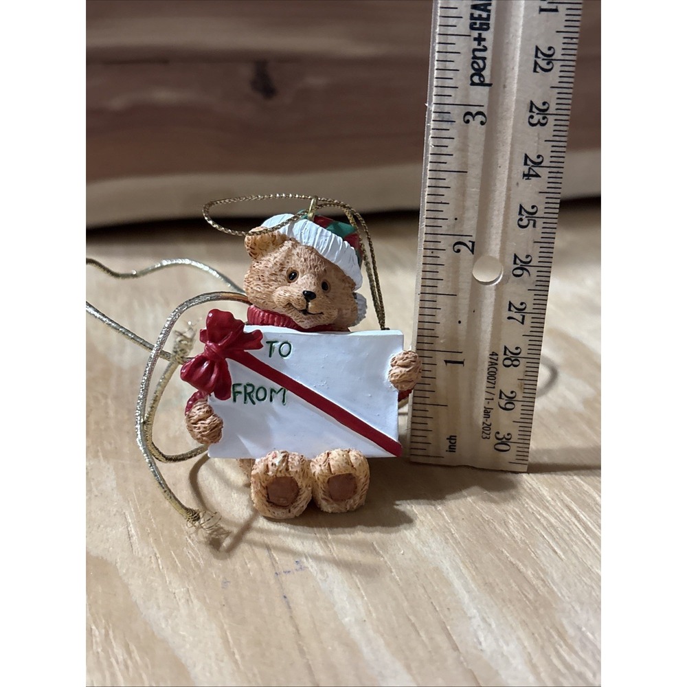 Avon Gift Collection Holiday Wishes Package Topper Ornament Teddy Bear W Box - Picture 5 of 6